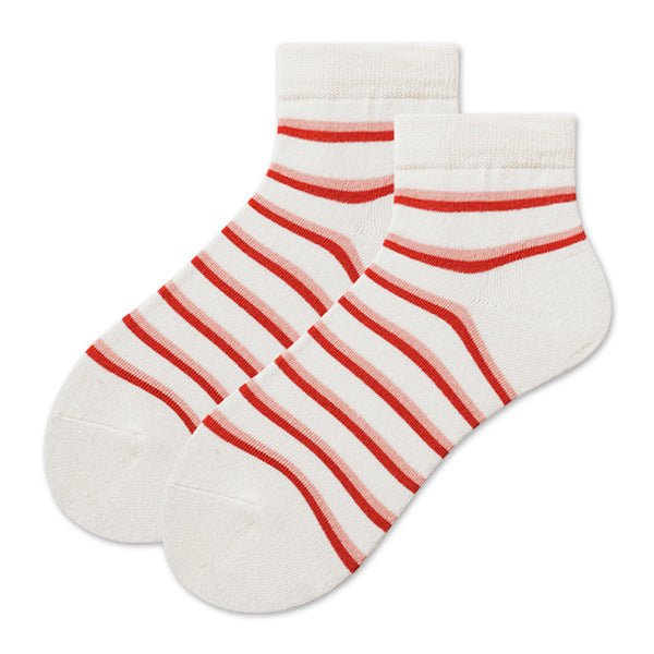 Women's Rainbow Burst Stripe Quarter Socks - LOOUZ