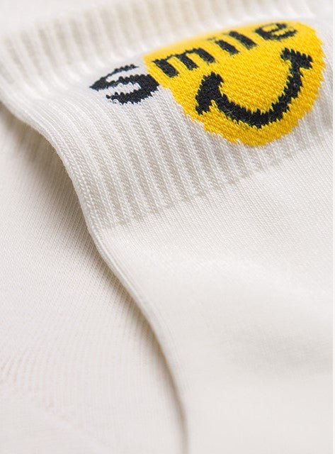 Women's Smile Socks-White - LOOUZ