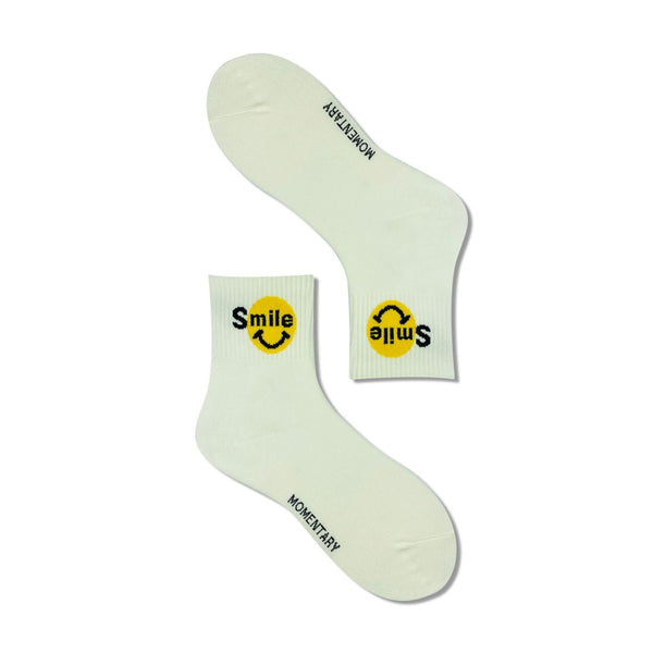 Women's Smile Socks-White - LOOUZ