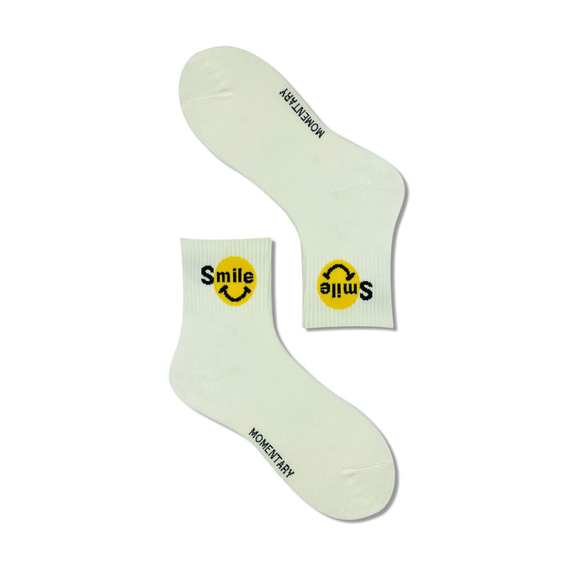Women's Smile Socks-White - LOOUZ