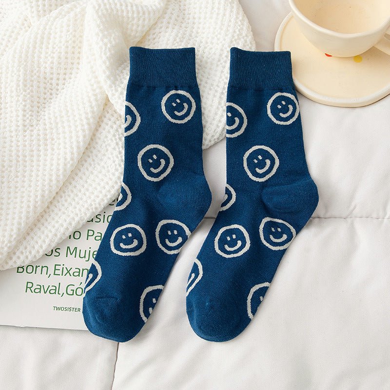 Women's Smiley Blue Socks - LOOUZ