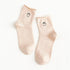 Women's Smiley Face Socks-Creamy White - LOOUZ