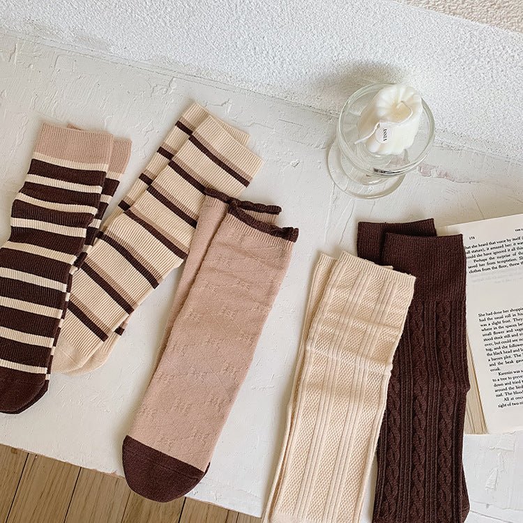 Women's Striped and Lozenge Collection Socks - LOOUZ