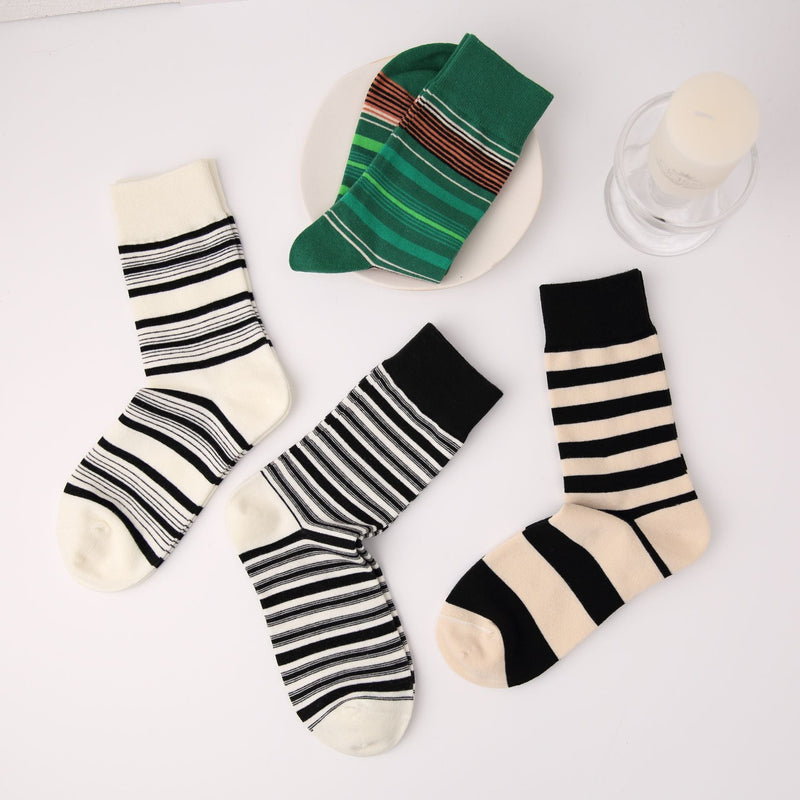 Women's Thick and Thin Stripes Socks - LOOUZ