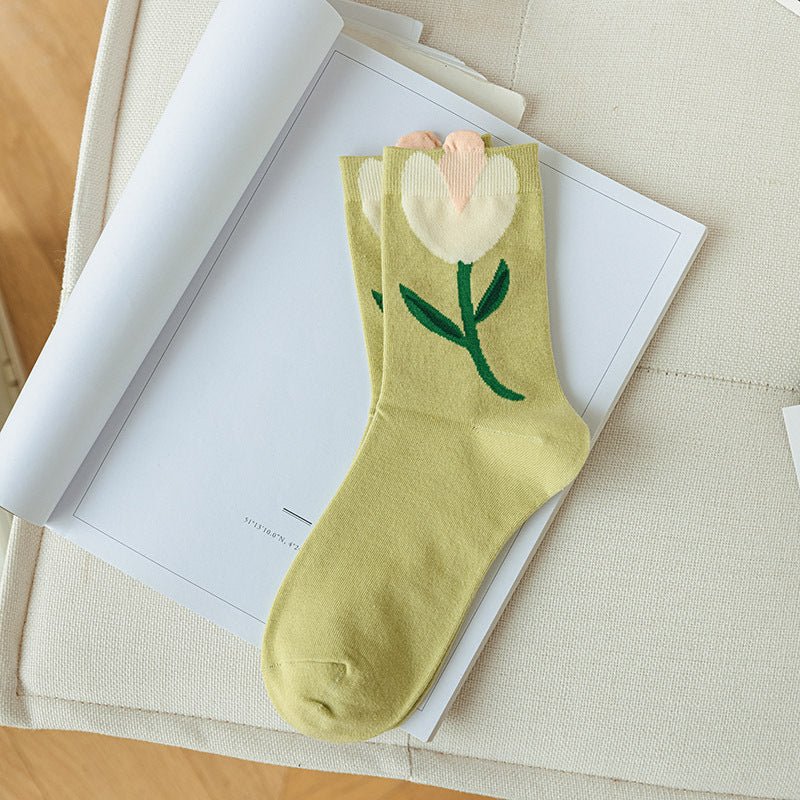 Women's Flower Quarter Socks - LOOUZ
