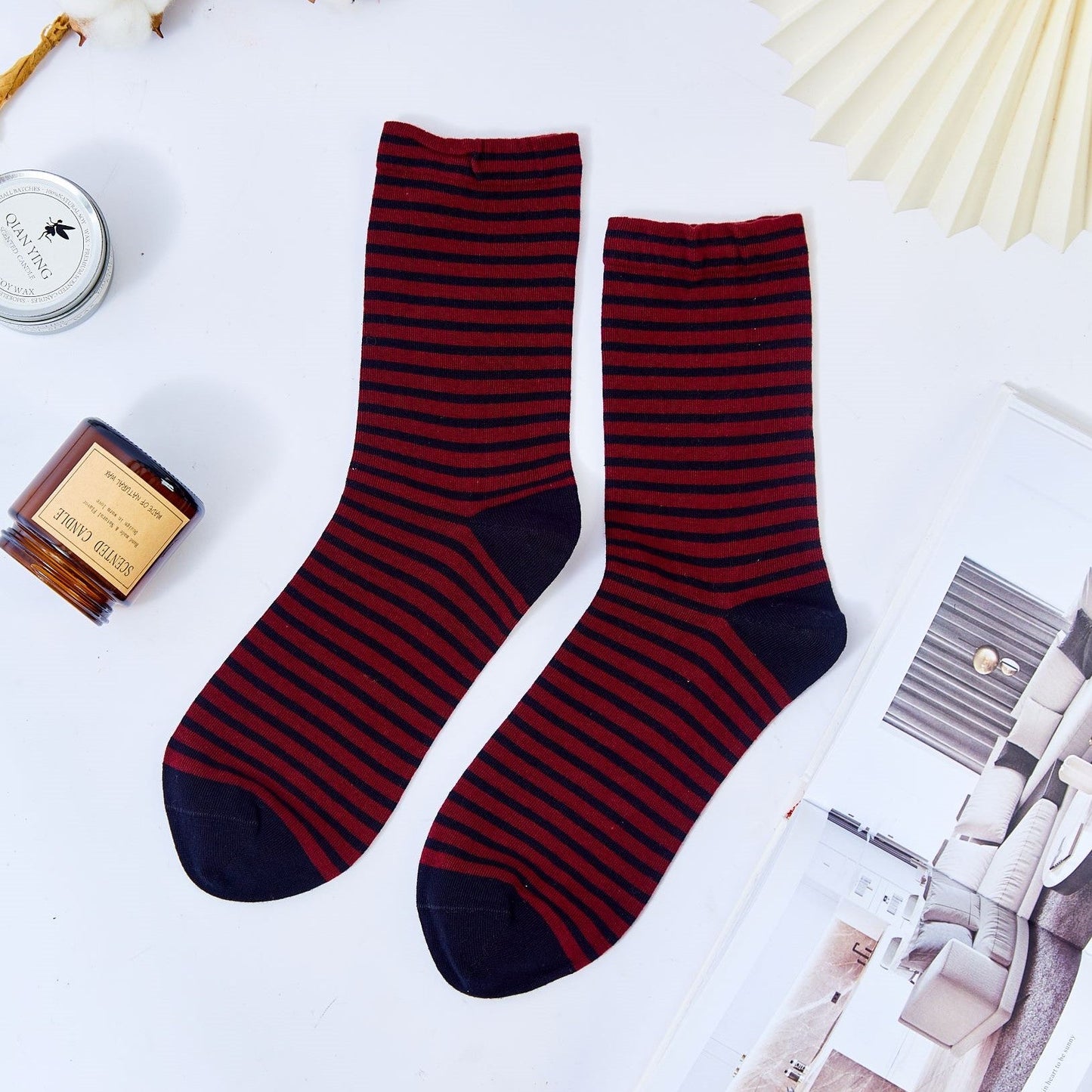 Women's Vintage Color Block Striped Socks - LOOUZ