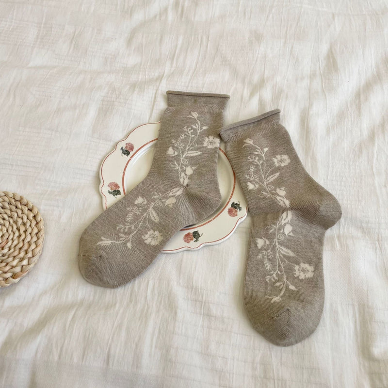Women's Vintage Flower Socks - LOOUZ