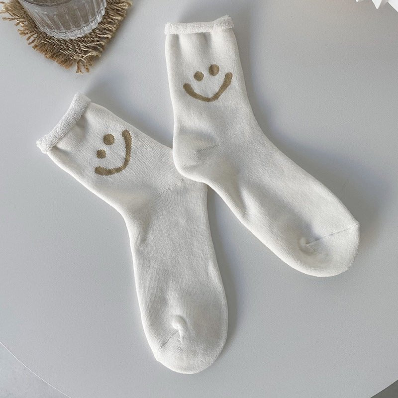 Women's Warm Smiley Face Socks - LOOUZ