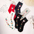 Women's Whimsical Santa and Reindeer Festive Crew Socks - LOOUZ