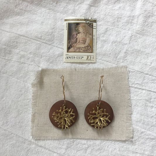 Wood Faux Coral Earrings - LOOUZ